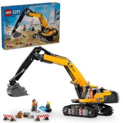 La pelleteuse de chantier jaune