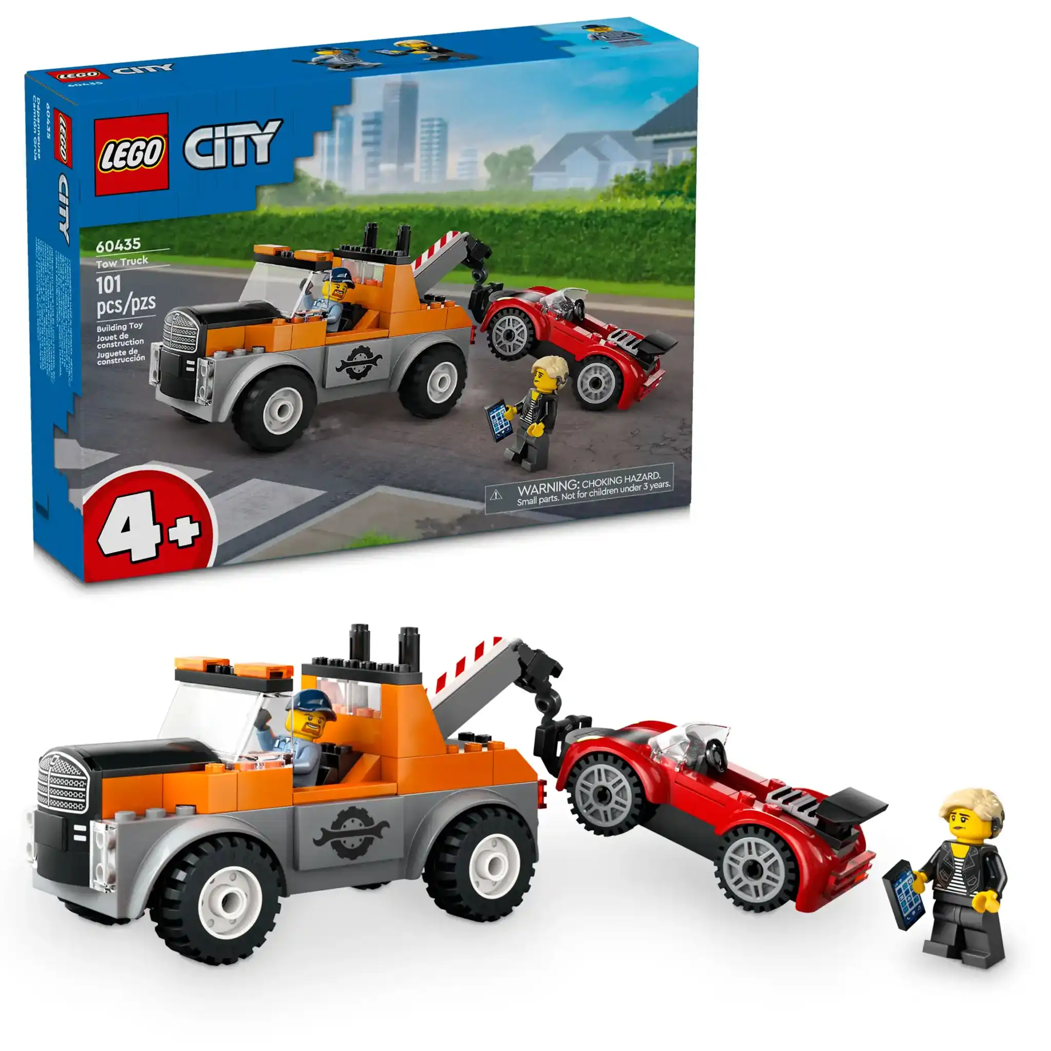 La dépanneuse et la voiture de sport