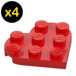 4 coeurs - PLATE 3X3, HEART, NO. 1